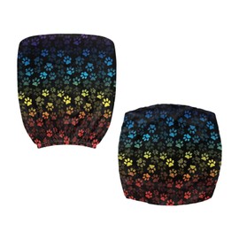 Oamsistay Colorful Dog Paw Prints Office Chair Cover Wasterproof Seat Covers Stretchable Universal Computer Chair Covers Rotating Chair Slipcover for Family Friends