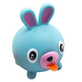 NUOBESTY Animal Tongue Squeeze Toy, Stress Animal Ball with Sound, Funny Relief Ball, Tongue Out Toy, Screaming Animal Toy, Relief Decompression Toy (Blue Rabbit)