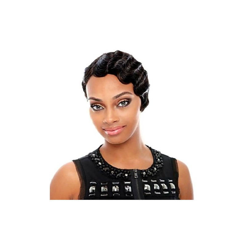 Janet Collection 100% Human Hair (Remy) Mommy Ii Wig (1B)
