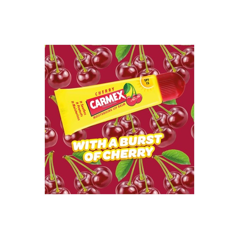 Carmex Tubo de bálsamo labial sabor cereza - SPF15