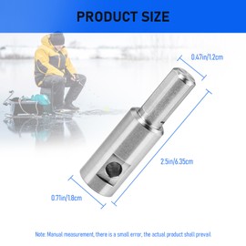 Ice Auger Adapter, Auger Drill Adapter, Ice Auger Drill Adapter Drill Bit, Stainless Steel Ice Auger Drill Adapter, Fits Drill Chuck: 1/2" Plus and 1/4" Hole for 1/4"-20 Wing Bolts & Locking Screws