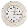 Yosemite Home Decor Circular Iron Wall Clock, White Frame, White