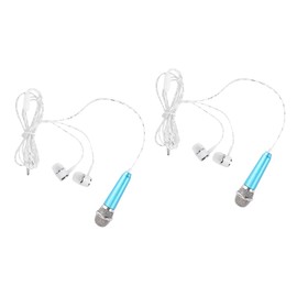 SUPVOX 2pcs Mini Headphones for Portable Voice Recording and Chatting Mic Sky Lightweight Handheld Condenser Mic for Mobile Phones and Laptops