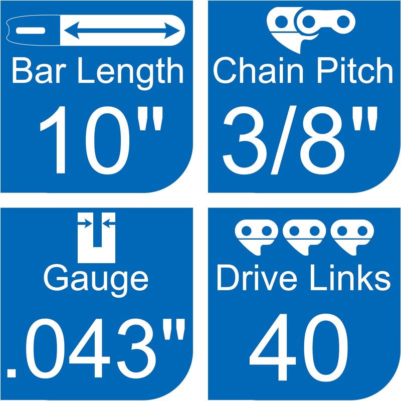 Opuladuo 2PC Replacement 10" Saw chain for BAUER 64940 20V