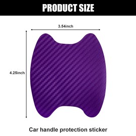 4PCS Car Handle Cup Stickers, Carbon Fiber Scratch Auto Door Protective Film, Non-Marking Car Bowl Protector, Universal Paint Cover Guard for Most Cars, SUV, Van (Purple)