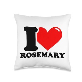 I HEART Rosemary I Love Rosemary Throw Pillow, 16x16, Multicolor