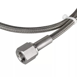 FITOK PTFE-Lined Stainless Steel Braided Hose 1/4" Female NPT 316 SS 24" Long