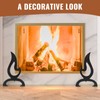 Zettfuly Cast Iron Fireplace Andirons, Decorative Andirons for Wood Burning