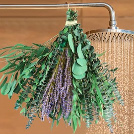 Glicrili 5 Kinds Eucalyptus & Lavender Flowers Bundles for Shower, 17'' Real Fresh Eucalyptus Leaves, Shower Wedding Home Decor, Shower Eucalyptus Haning Plants, Witchy Decor Aesthetic (75pcs)