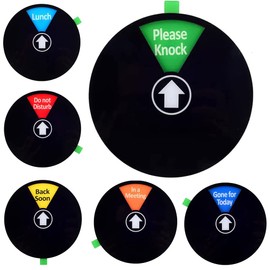 Kichwit Extra Large 6 Inch Privacy Sign for Offices, Do Not Disturb, Back Soon, In a Meeting, Gone for Today, Please Knock, Lunch Break Door Sign (Black)