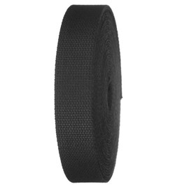 Build A Belt 1.25" Wide 2.4mm Thick Heavy Canvas Webbing Roll for Belts, Bags, Crafts (5 Yard Black)