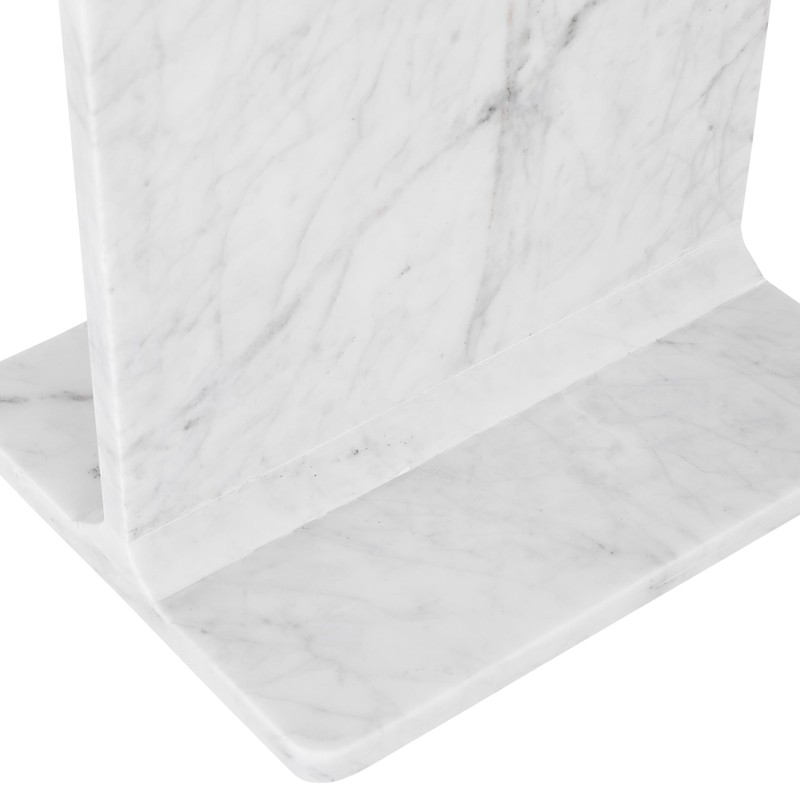 Jofran Enzo Luxury Genuine Solid Marble Icon End Table,White