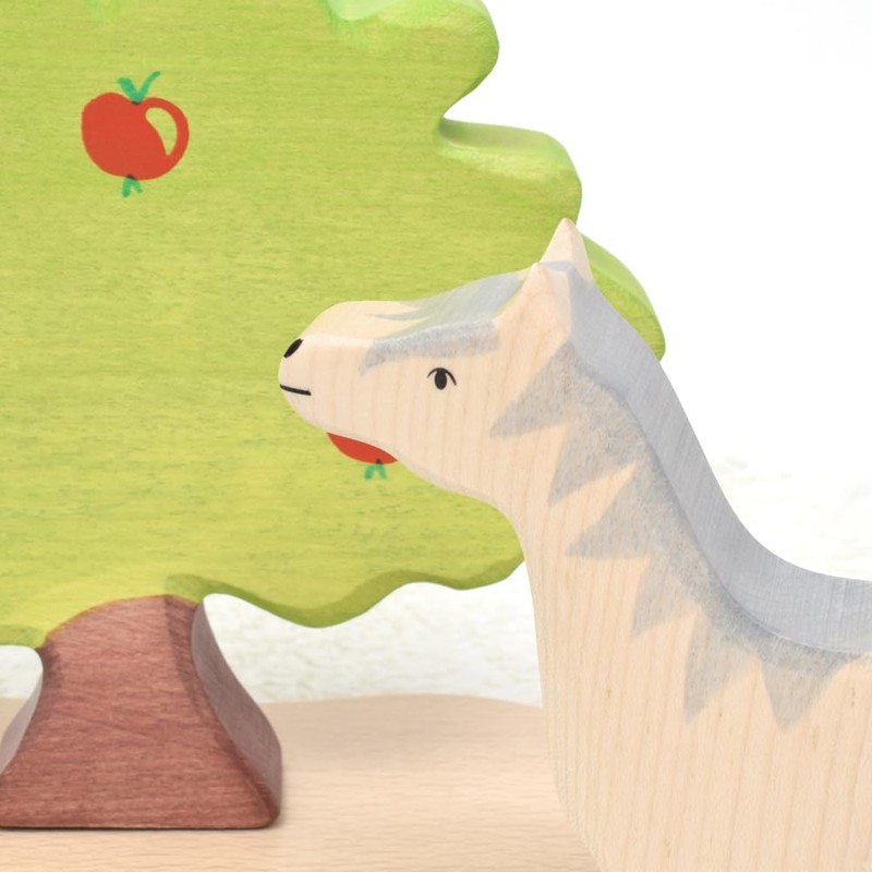 Holztiger Horse Head Raised (Grey Mane)