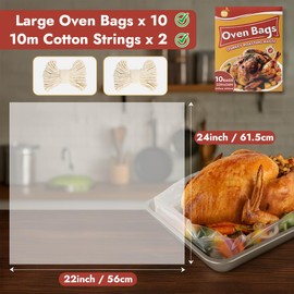 FOREST BREATHING Large Turkey Oven Bags for Roasting, 22"×24", 10 Count | Cooking Bags for Oven | Freezer-Safe | Oven-Safe | Fits 10-24lb Turkey, Beef and Lamb | Thanksgiving & Holiday Feast Essential