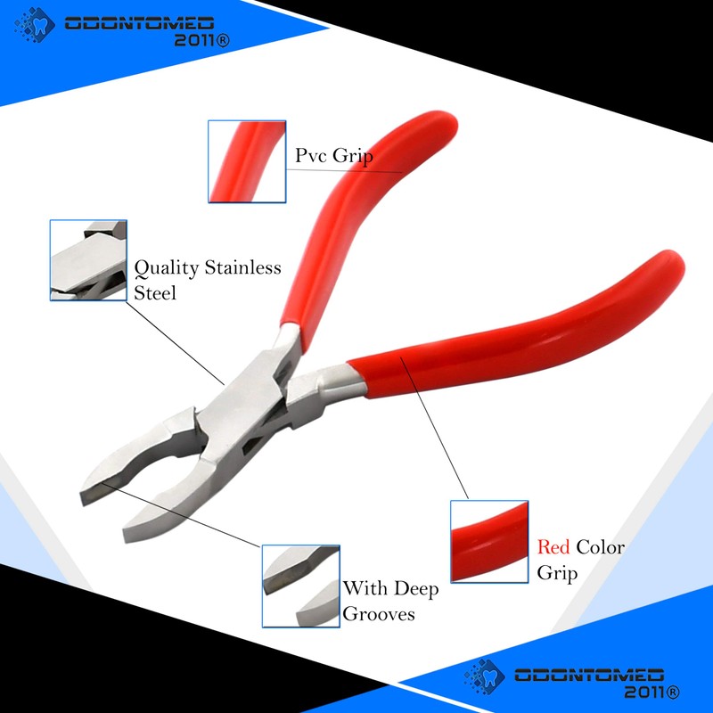 OdontoMed2011 Small Ring Closing Pliers Pvc Grip Handle (Red Grip)