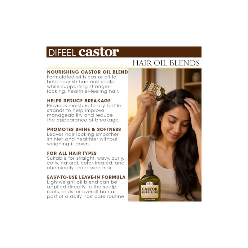 Difeel Aceite de ricino 99 natural de primera calidad, 7.1