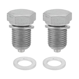 RATCHROLL 1set Universal Oil Drain Plug Anti Leakage 1.14" Height Oil Pan Drain Bolt Screw Thread Repair with Gasket Magnetic Silver Tone Steel Aluminum M14x1.5