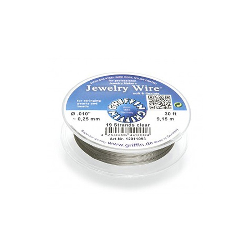 Griffin Jewellery Wire Stainless Steel 0.25 mm Nylon Coated 9.15