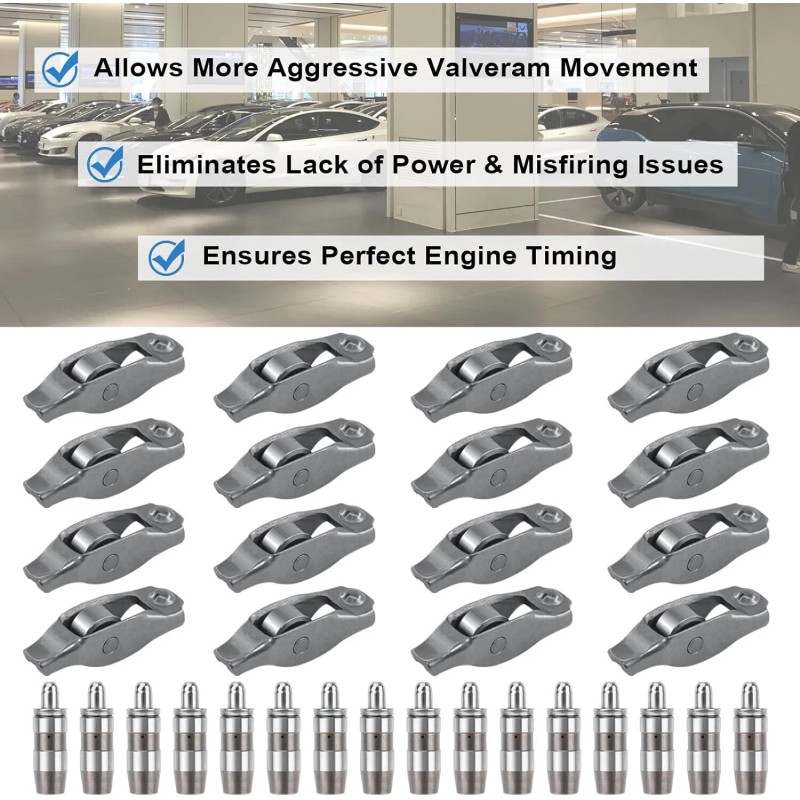 VEHITO 16x Lifters 16x Rocker Arms Fits 2002~2012 Dodge Ram