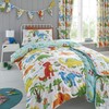 Happy Linen Company Girls Boys Kids Dinky Dinosaurs Blue Double