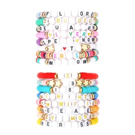 Amejew 16PCS Friendship Bracelets Sets Inspired TS Bracelets Concert Jewelry Gifts for Fans Women Girls, irregular, Polyester, no gemstone