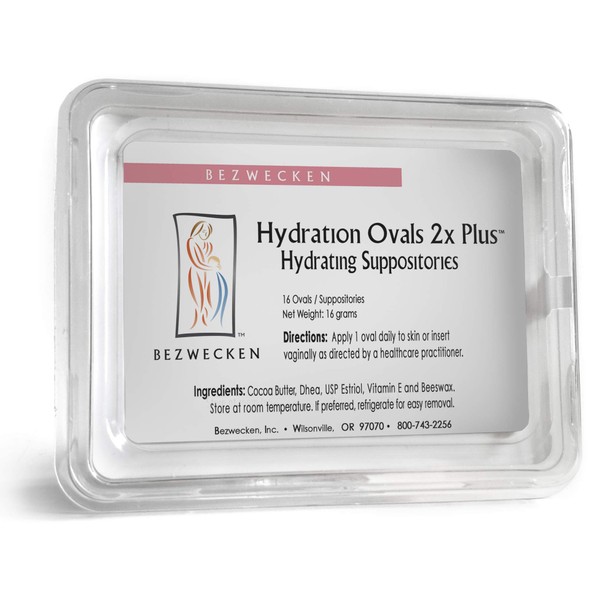 Bezwecken – Hydration Ovals 2x Plus DHEA – 16 Extra Strength Oval Suppositories - Professionally Formulated to Alleviate Vaginal Dryness in Menopausal Women - Safe & Natural