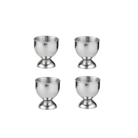 Leadigol 4PCS Egg Cup, Stainless Steel Egg Cups, Egg Holders Egg Tray Kitchen Gadgets, Soft Boiled Egg Cups Holder Stand, Kitchen Breakfast Cooking Tool