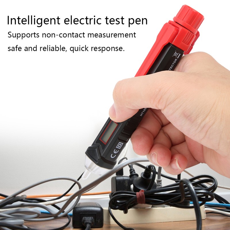 HT100P HandHeld NonContact Intelligent Test Pen Voltage Detector with Flashlight