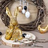 Logbuch-Verlag Gold-coloured Easter bunny figure, Easter decoration for standing, bunny