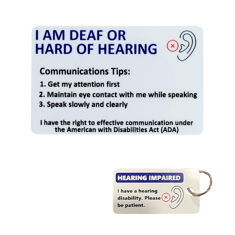 Hard of Hearing Deaf Awareness Hearing Impairment Wallet Card and