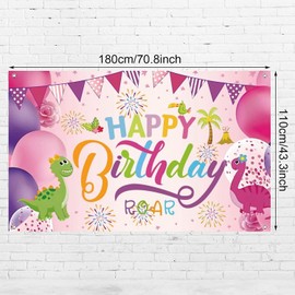 Dinosaur Happy Birthday Backdrop, Dinosaur Birthday Party Background Boy/Girl Birthday Gaming Banner for Birthday Decoration, Baby Showers and Photo Prop
