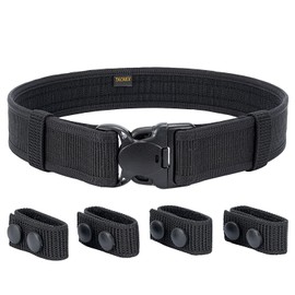 TACNEX Police Duty Belt w/Hook Lining 2" Tactical Duty Belts Law Enforcement Security Officer EDC Carry Belt w/ 4 Belt Keepers M