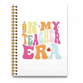 RUNMESS In My Teacher Era Spiral Journal Notebook 5.5×8.3,Teacher College Ruled Spiral Notebook, Best Teacher Gifts for Women,Teacher Journal Notebook Gift,160 Pages