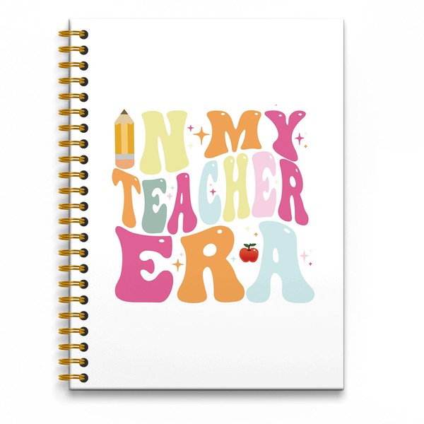 RUNMESS In My Teacher Era Spiral Journal Notebook 5.5×8.3,Teacher College