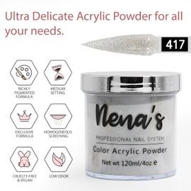 Nena's Superior Sculpting Powder Professional Acrylic Nail System wide color palette 4.0 oz (417)