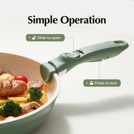 Redchef Removable Handle - Detachable Handles Replacement, Universal Cookware Handle, Ideal Replacement for All Cookware (Green)