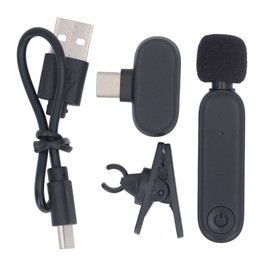 Lavalier Microphone Type C 2.4G Noise Cancellation Wireless 360° Omni Directional Radio 6H Working Time Clip On Lapel Mic for Recording Live Broadcast