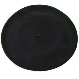Basic Sense Plain Beret Hat 100% Wool French Beret Winter Autumn Women | Girls Fashion Hats (Black)