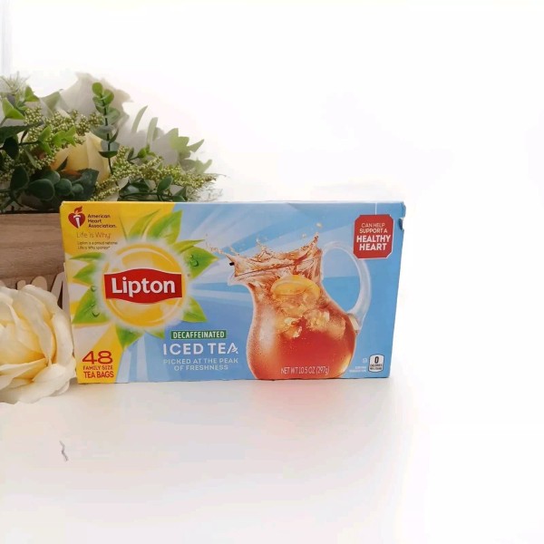 Lipton Family Sized Iced Black Tea Decaffeinated Tea Bags 48