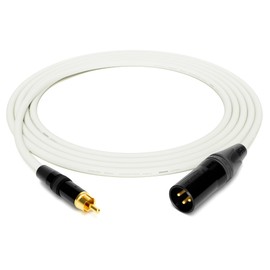 enoaudio Mogami 2534 Quad Professional Studio Cable | Neutrik Gold RCA - XLR Male | HiFi, White, 1.5 m