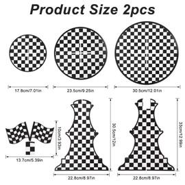 2pcs Race Car Birthday Party Decoration, 3 Tier Car Cupcake Tower Stand for 48 Cupcakes with Black & White Checkered Flag Racing Car Theme Party Supplies for Boys Men Car Lover