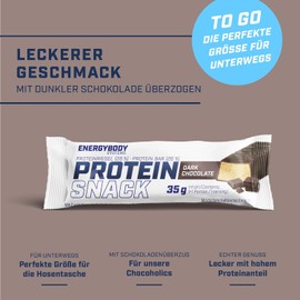 Energybody Energybody? Protein Snack Eiwei?riegel Energieriegel 24 Stck  35g [nur 135 kcal pro Riegel] 26% Protein, Vitamine & Kohlenhydrate/Protein Riegel wenig Kalorien, Dark Chocolate