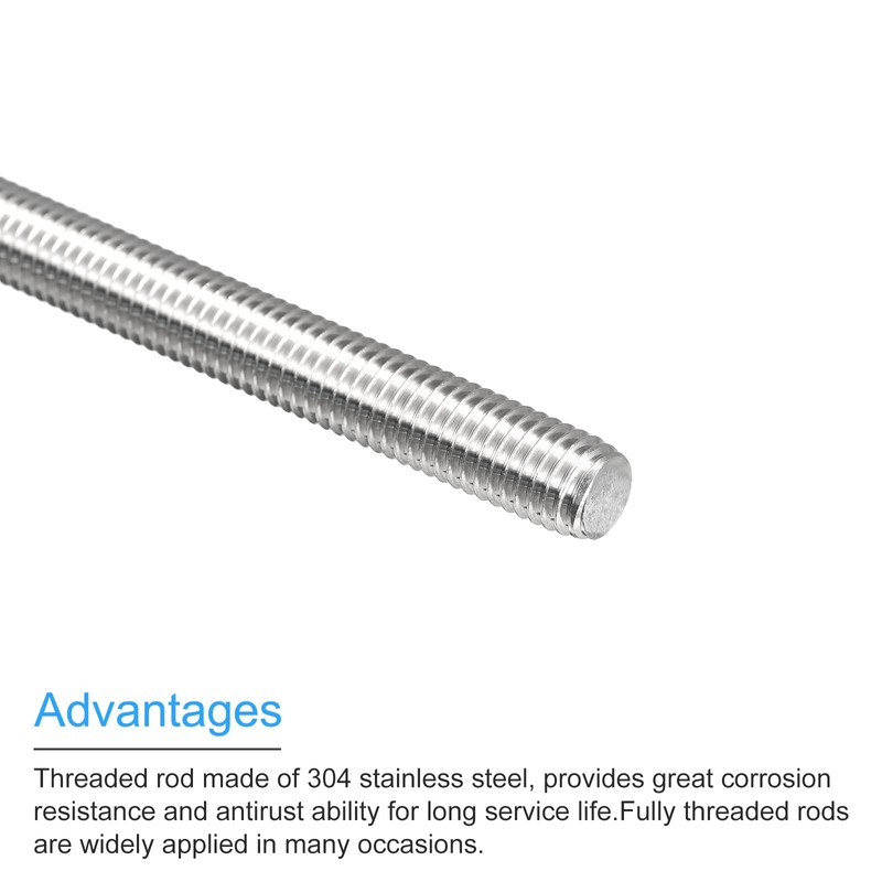 sourcing map Fully Threaded Rod M10 x 200mm 1.5mm Thread