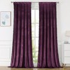 YURIHOME Pom Pom Velvet Curtains 120 Inches for Bedroom, Purple