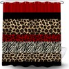 QSSMQS Leopard Print Shower Curtain Red Black Brown Cheetah Geometric