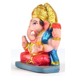 ASHIRWAD 2.5" Small Ganesha Statue, Sculpture, Mini Lord Ganesh, Ganpati Polyresin Idol in Multicolour (Ganesha-03)