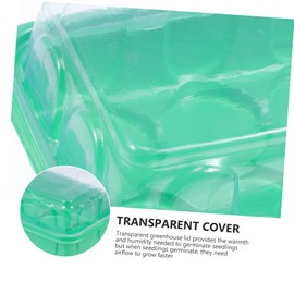 KONTONTY 4Pcs Plant Germination Trays Green Seedling Starter Containers for Succulents and Flowers for Home Gardening and Novice Use with Transparent Greenhouse Lid for Optimal Growth