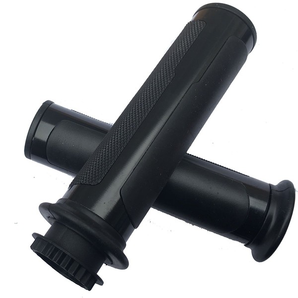 MotorToGo Black CNC Aluminum 7/8" 22mm Handlebar Grips with Throttle