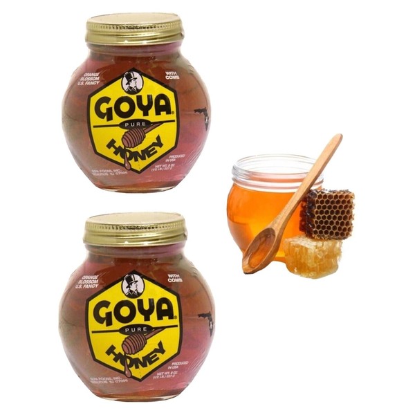 Goya Honey with Comb 100% Pure All Natural Orange Blossom From USA 2 PKS-8oz ea.