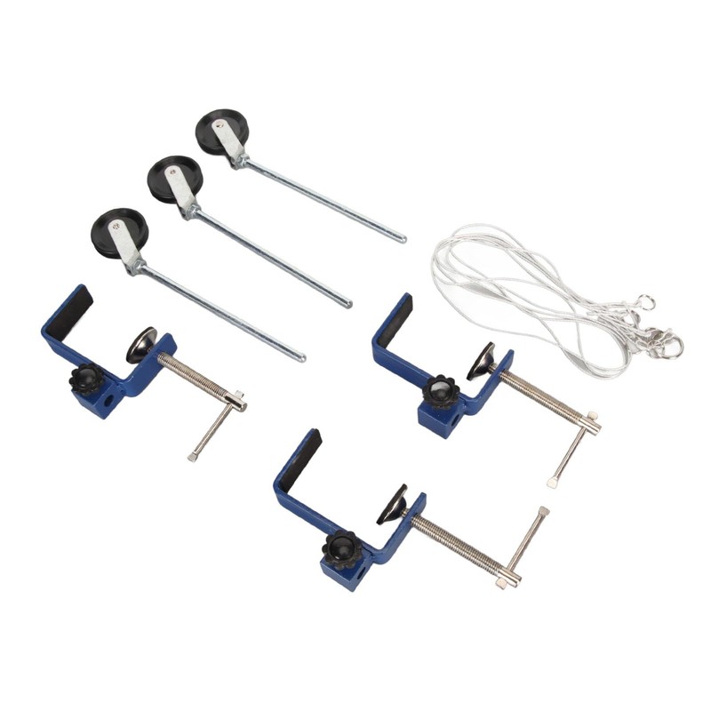 Robust Metal Bench Clamp with Pulley - Ideal for Laboratory,